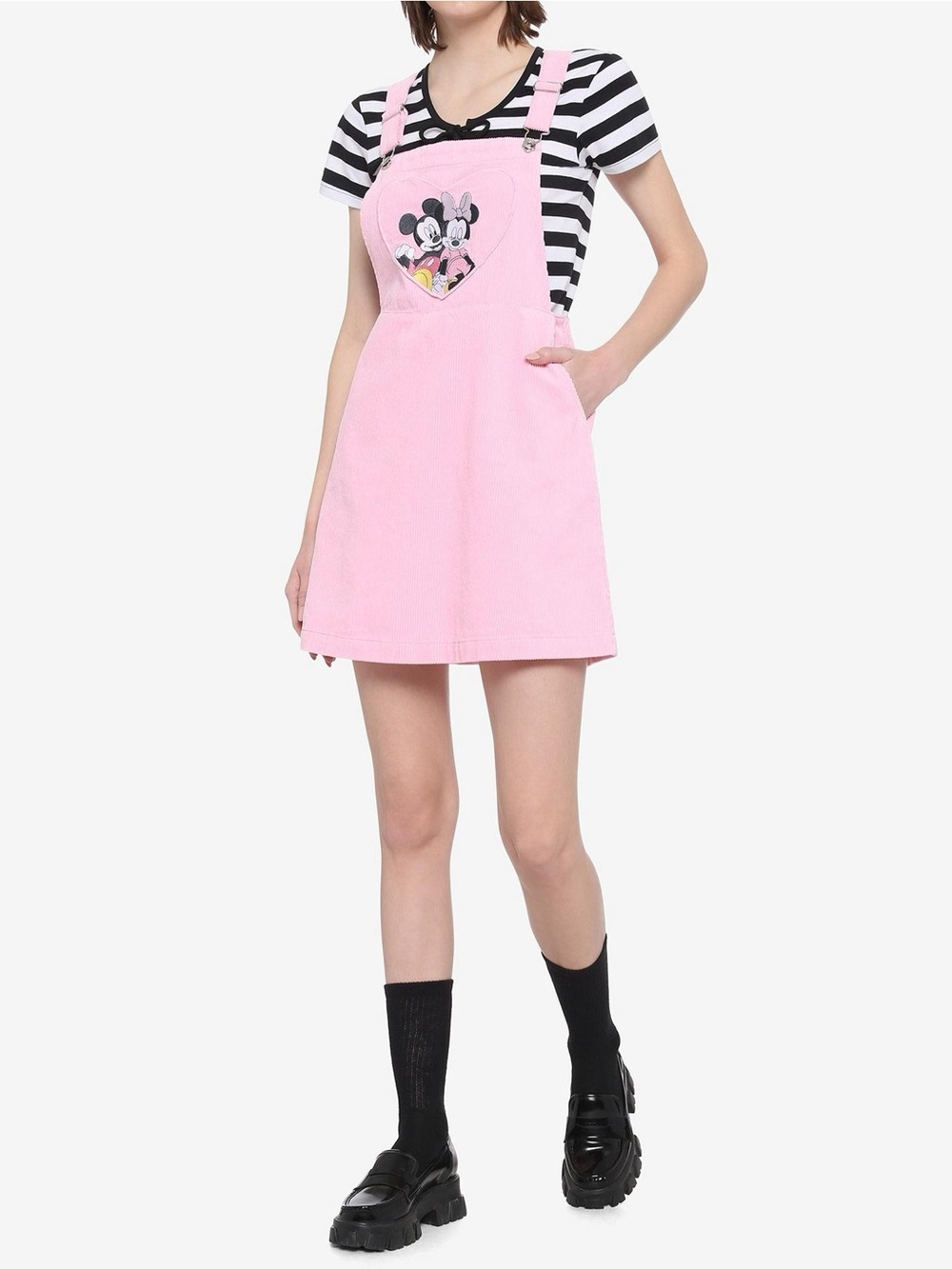 Disney Her Universe Valentines Mickey Mouse & Minnie Mouse Pink cord skirtall XL
